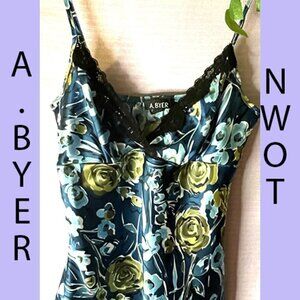 3 Shirts $25!NWOT A.BYER LACE 100% POLY DRESS SHINY ELEGANT TANK SIZE MEDIUM